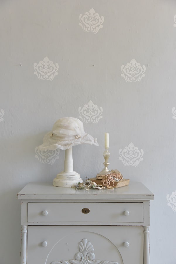 stencil fiore barocco in schiuma riutilizzabile vintage paint