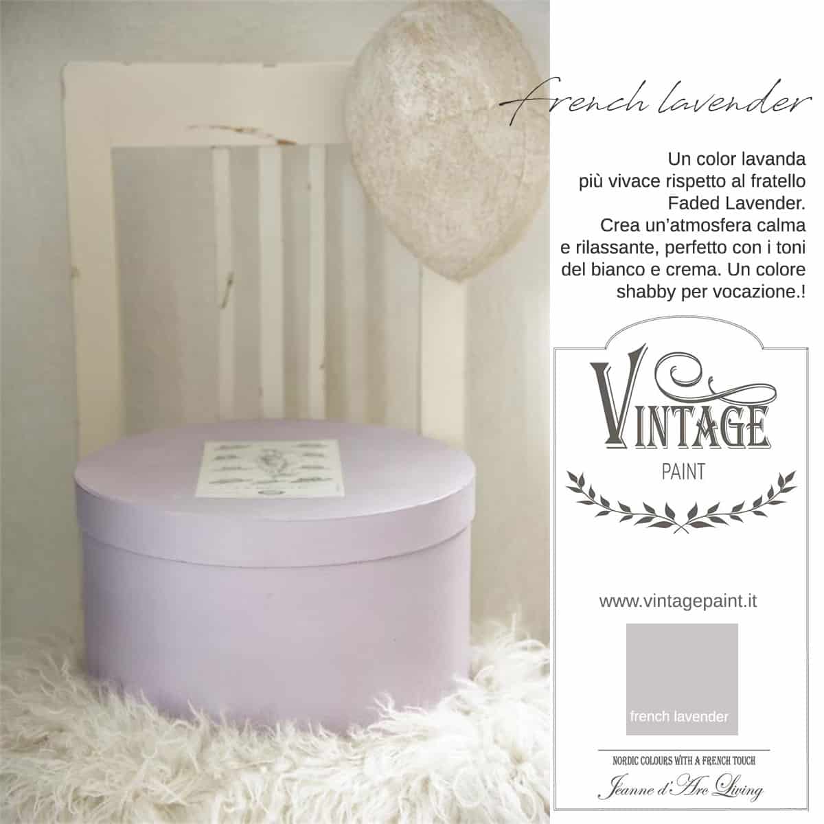 french lavender lavanda viola vintage chalk paint vernici shabby chic autentico look gesso