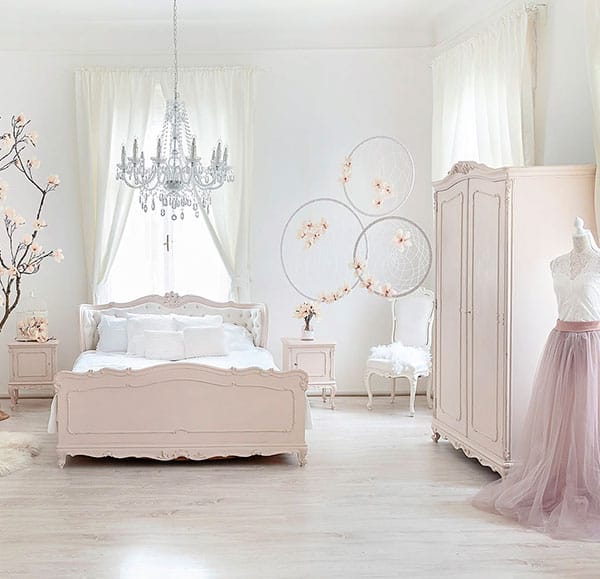 camera da letto romantica rosa